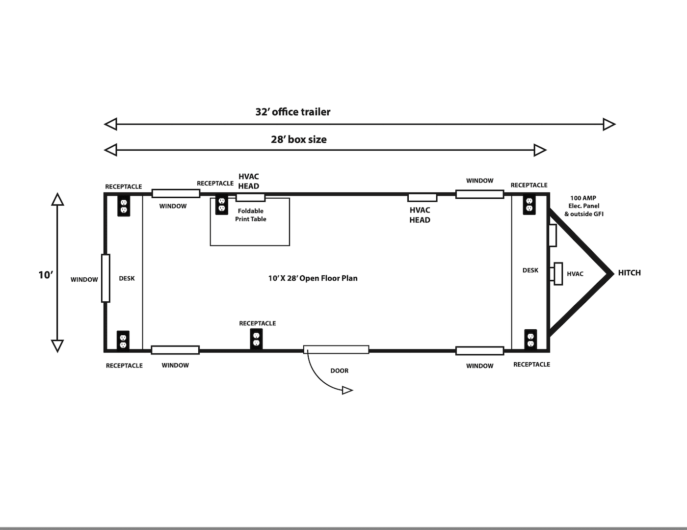10′ X 32′ Office Trailer