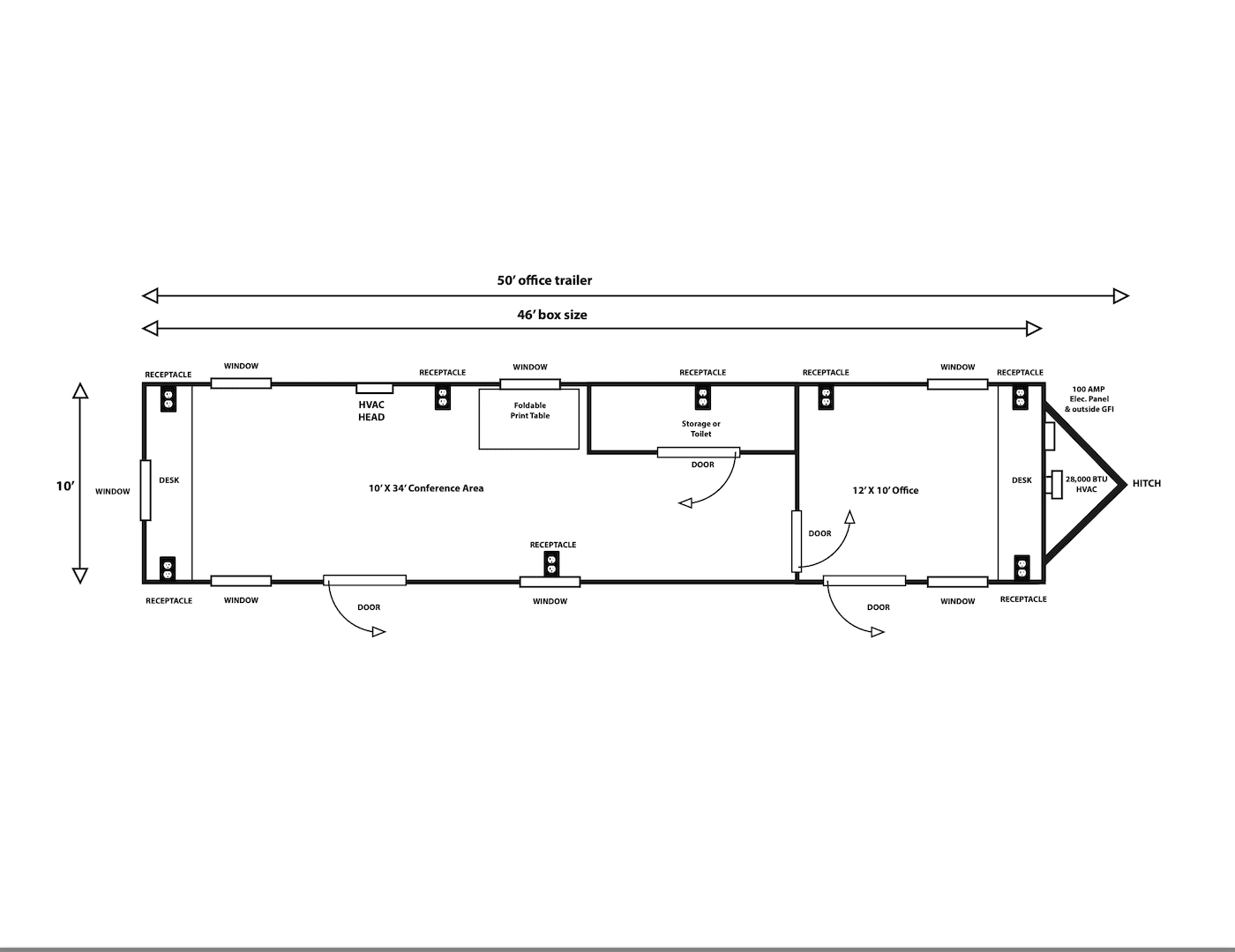 10′ X 50′ Office Trailer