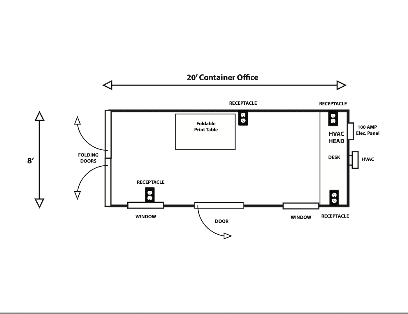 8′ X 20′ Office Trailer