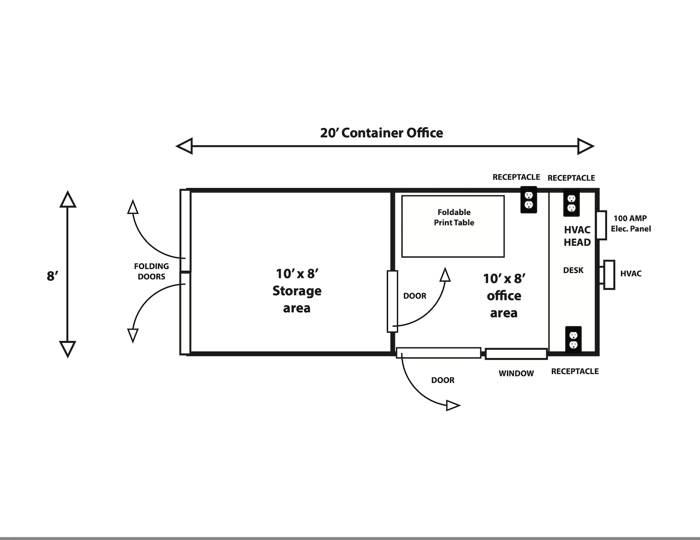 8′ X 20′ Office Trailer