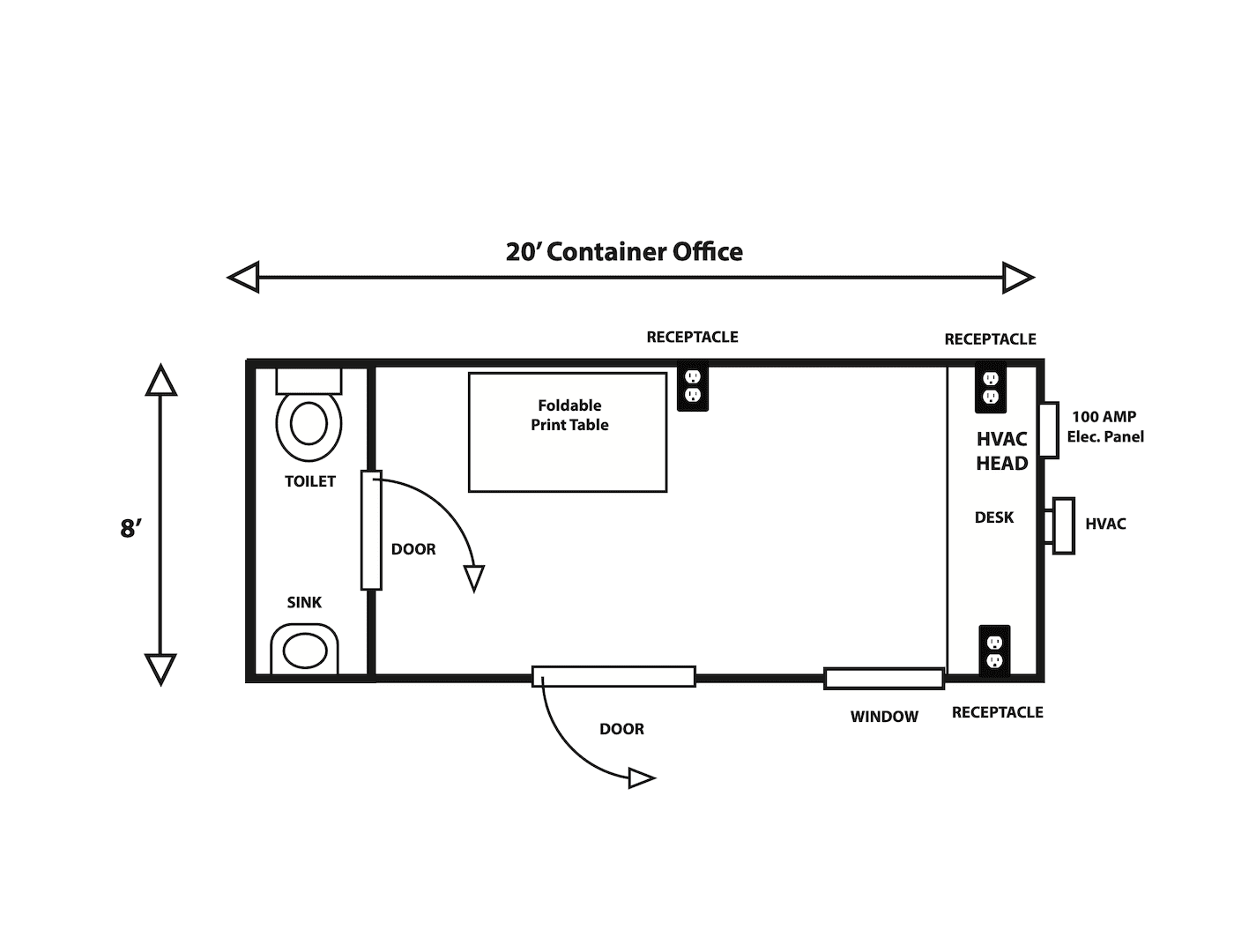 8′ X 20′ Office Trailer