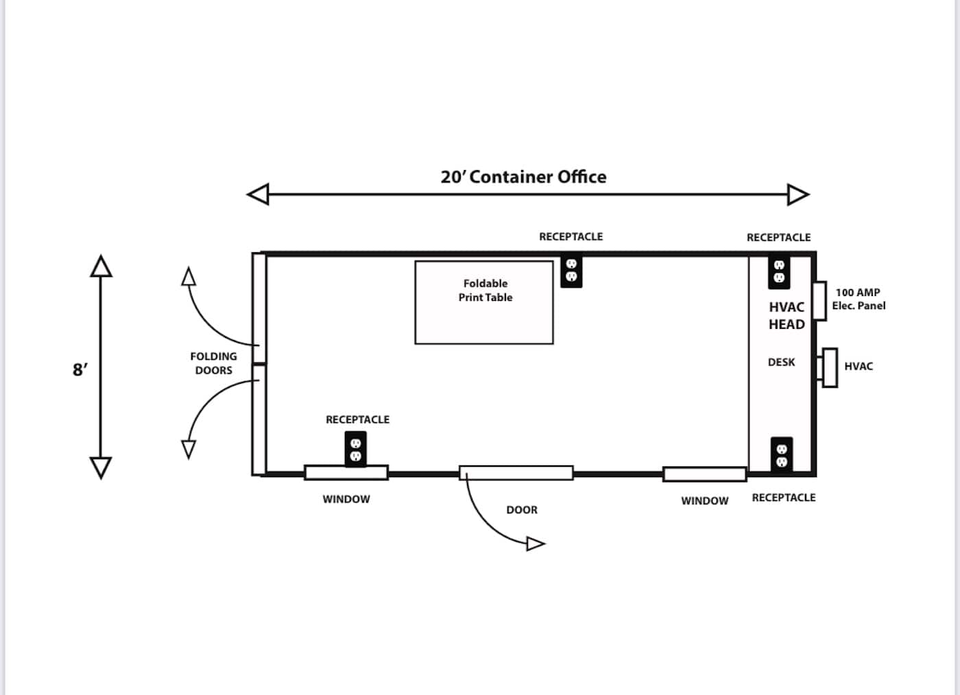 8′ X 20′ Ground Level Office